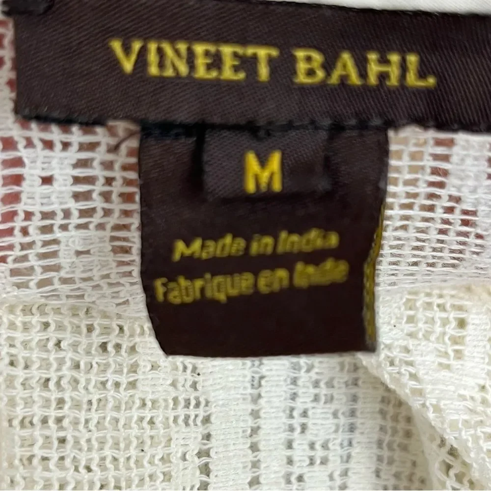 Anthropologie Vineet Bahl Iona Peasant Top Cream Lace Crochet M